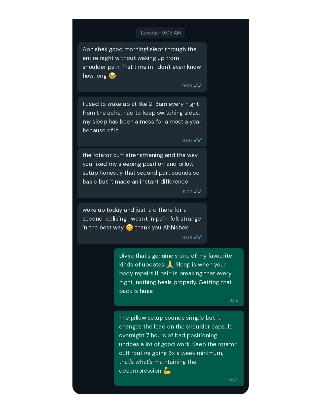 Client chat testimonial 1