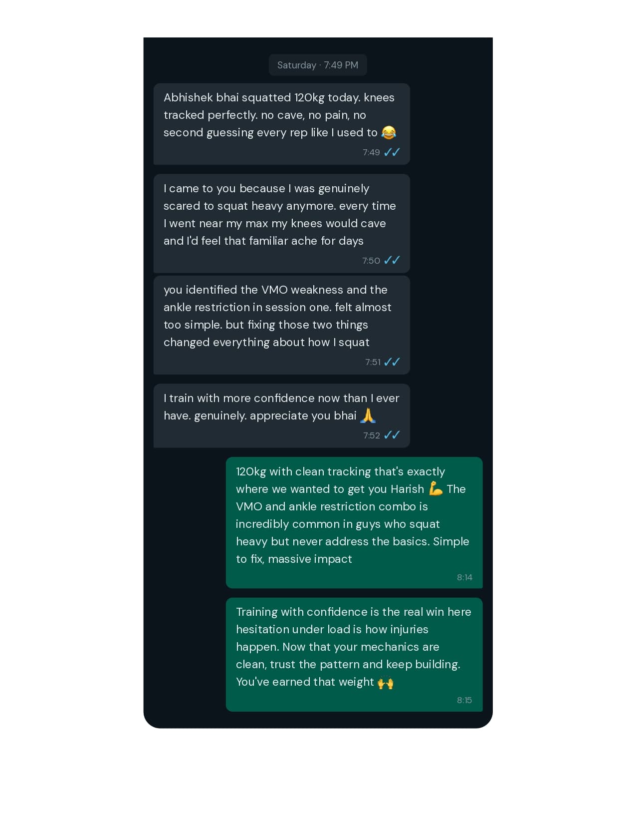 Client chat testimonial 3